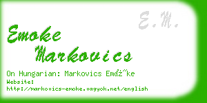 emoke markovics business card